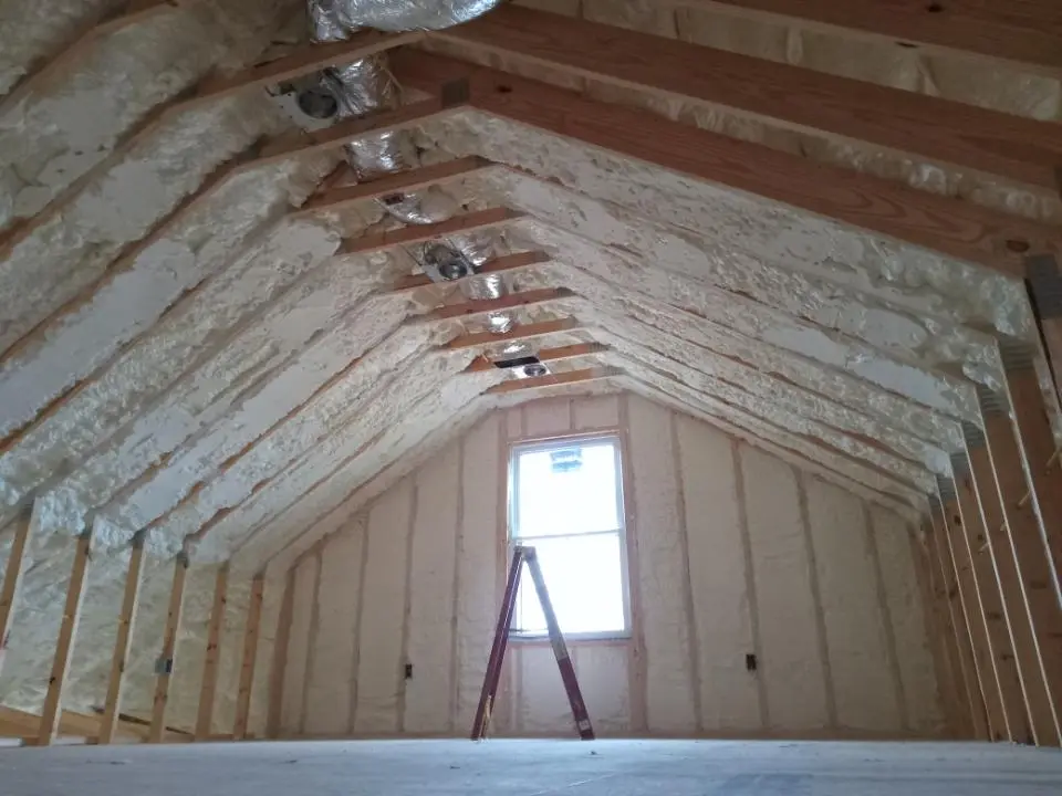 Spray foam roofing application for Crawl Space Insulation project in Fairhaven